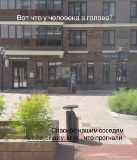 В Красноярске женщина выкапывает цветы в дневное время